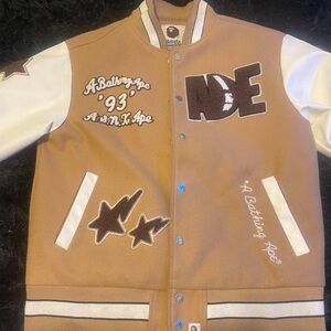 A Bathing Ape Tan Varsity Jacket